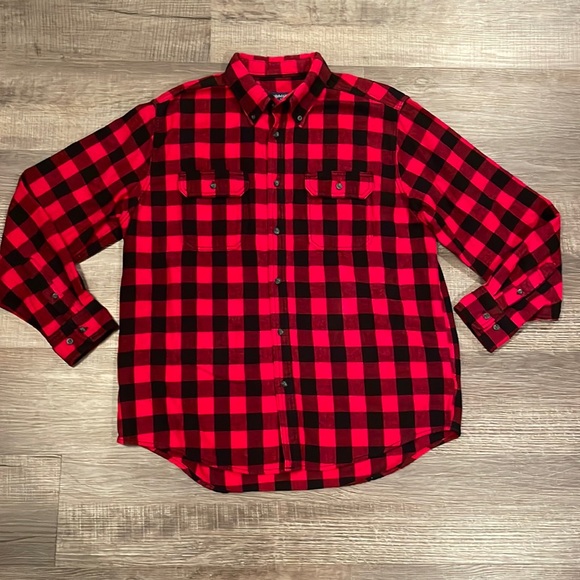 Faded Glory Other - Faded Glory red/Black buffalo plaid flannel button down size large